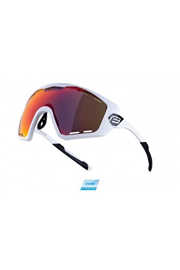 Force Ombro Plus Sunglasses, red lens, matte white