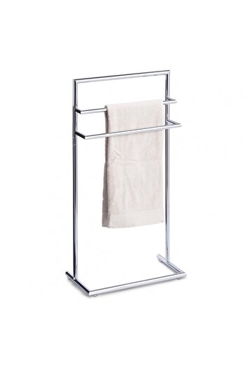 zeller towel rack with foot, chrome steel, 43.5 x 23 x 83 cm