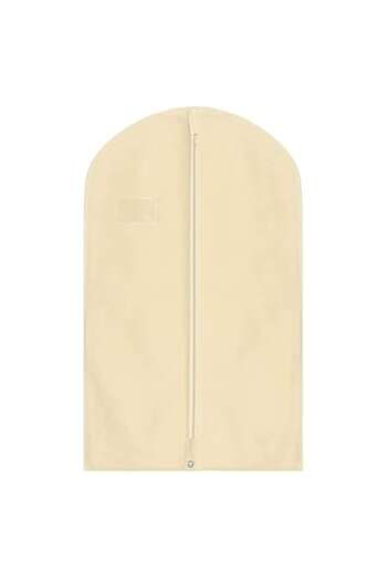 aom AIM DECO clothing cover, cream, 125 x 60 x 15 cm, with side gusset