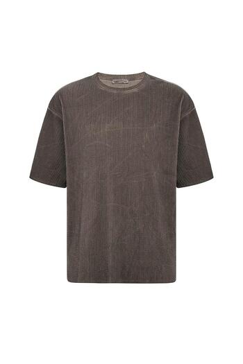 VAMOSCLO Washable Ottoman Basic Oversize T-Shirt Light Brown