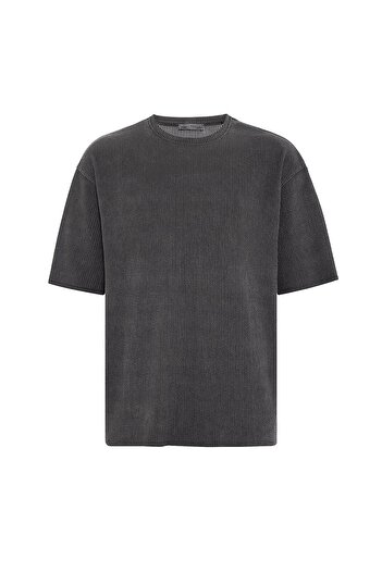 VAMOSCLO Washable Ottoman Basic Oversize T-Shirt Khaki