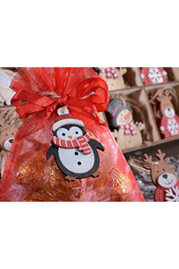 Decorer Set 72 ornaments for Christmas tree wooden characters 4x7 cm