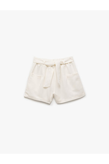 Koton Modal Blended Belt Detailed Shorts with Pockets