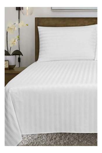 huitich Plush Polyester Single Size Bedsheet Stripes - 160 x 240 Cm