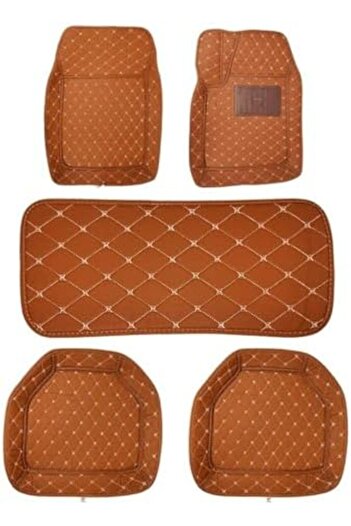 Generic Premium & High Quality Brown Color Universal Floor Mat 3D to 3D mats For Car - 5 Pcs Set