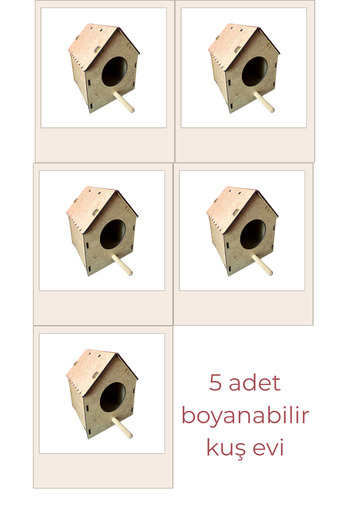 WoodenZoo Wooden Bird House Nest, Hobby, Gift, Painting Raw Mdf (for Activity) Set of 5