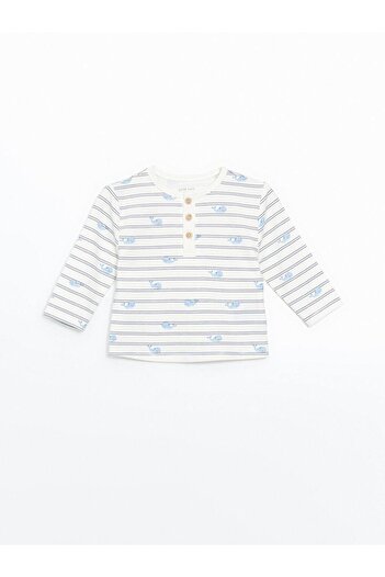 LC Waikiki Buttoned Baby Boy T-Shirt and Sweatpants 2-Piece Set (S5)