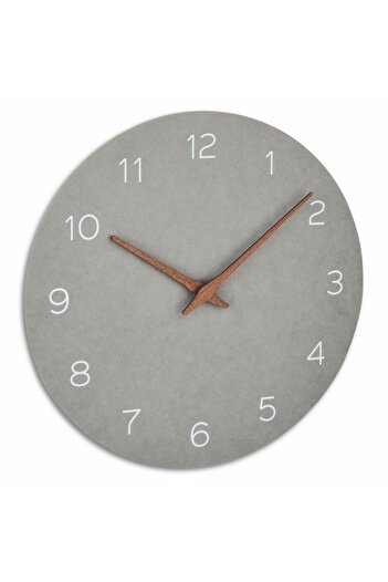 TFA Silent precision wooden clock, analog, wall clock, minimalist design, gray, 60.3054.10