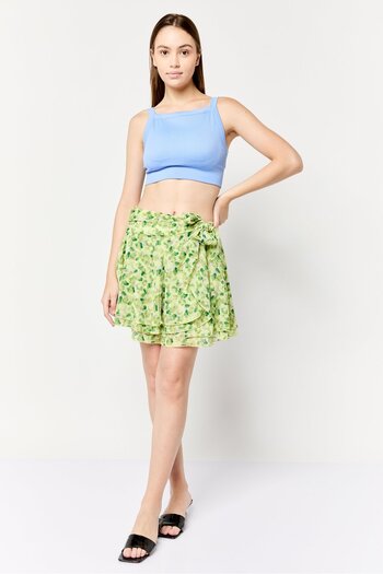 aerie Women Allover Print Wrap Skirt, Multicolor