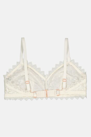 aerie Women Textured Lace Lightly Padded Bra, Off White