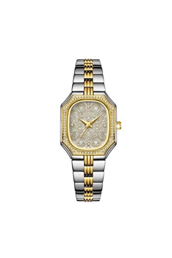 catera Women's Watch with Arabic Motifs in Silver and Gold with Gray Dial