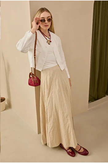 HEQA Piece Linen Skirt