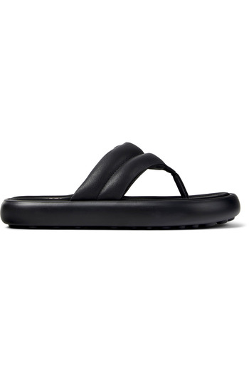 CAMPER Men's Black Flip Flop with Cushioned EVA Sole and Genuine Leather Comfort Pelotas Flota