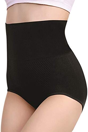 Glamroot Women's Seamless High Waist Tummy Control Panty,Free Size,Black