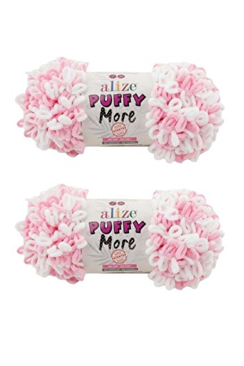 Alize 2 spools of Puffy More wool yarn made in Türkiye, color number 6559