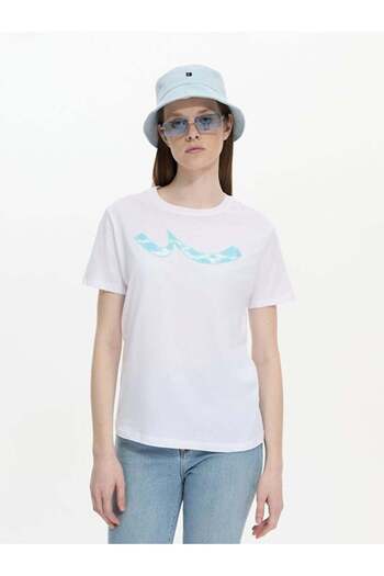 Ltb Sıgn Printed Short Sleeve Regular White T-Shirt