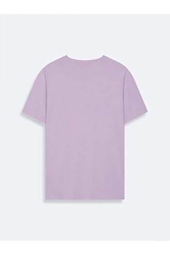 Ltb Sıgn Printed Short Sleeve Regular Lilac T-Shirt