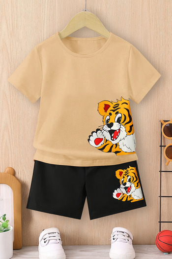 MYADA Tiger Printed Style Boy's Suit 20500
