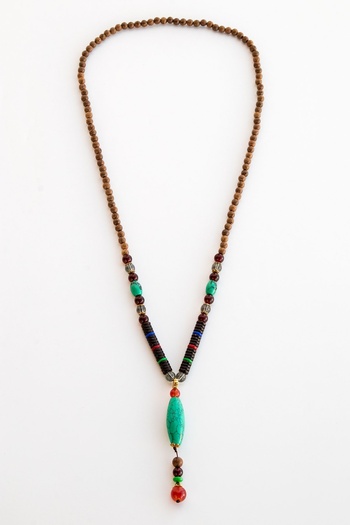 Enjoy Natural Stone Handmade Ethnic Necklace Turquoise Elegance