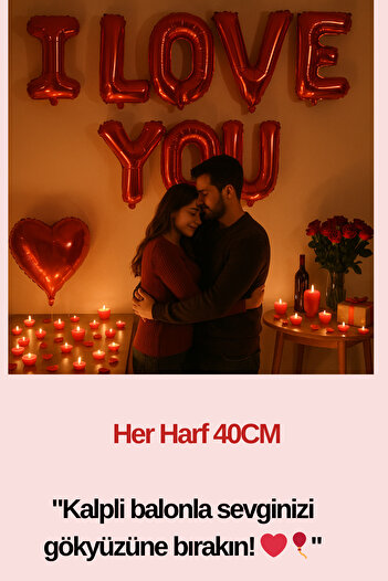 Baloncu Dede Red Heart Balloon Romantic Set Anniversary Valentine's Day Marriage Proposal Supplies and Ornaments