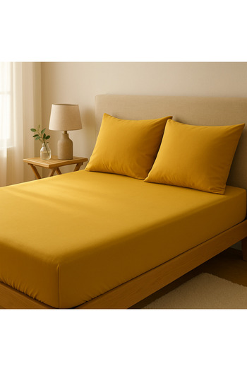 MundoLindo Double Fitted Sheet Set 3 Pieces 100% Natural Cotton