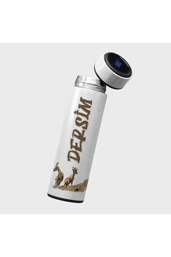 ZERYA Steel Thermos with Digital Display Written on the Lesson - 450 ml - Tunceli City Thermos