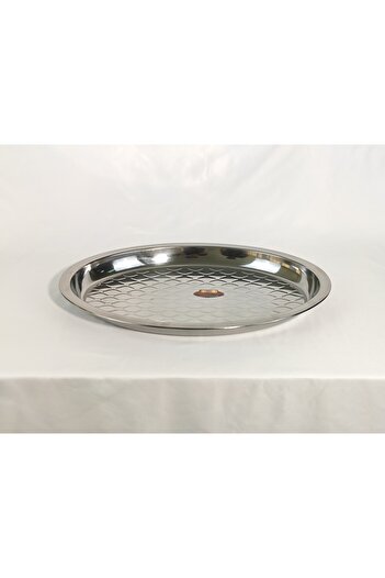 HTH Polished Stainless Steel Tray Food Serving Tray for Biryani Mandi Arabic Food 68Cm