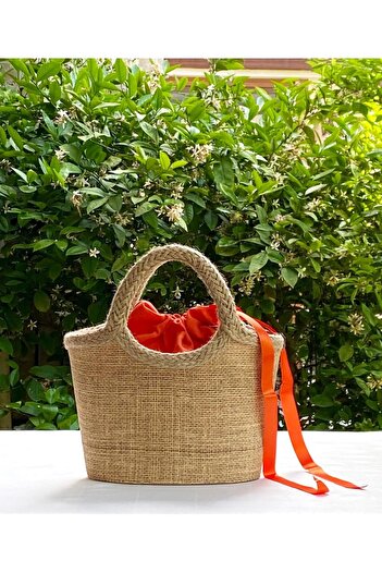 çanta tasarımcısı Pouch Handbag Spotted Jute