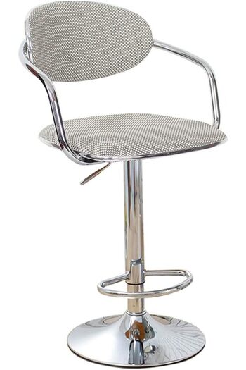 Generic Bar Chair Indoor-Outdoor Adjustable Swivel Bar Stool with Comfortable Upholstered Seat and Back Grey