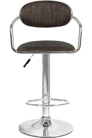 Generic Bar Chair Indoor-Outdoor Adjustable Swivel Bar Stool Comfortable Upholstered Seat and Back Brown