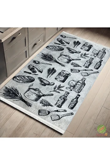 Dualhome Gusto Kitchen Rug Grey, 120x180 cm, Classic - 120x180 cm, rectangle, Grey