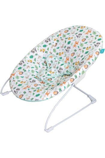 The Moon Brand Hop and Lean Bouncer – Adjustable Baby Rocker Chair w/ 2 Recline Angles, Harness, W