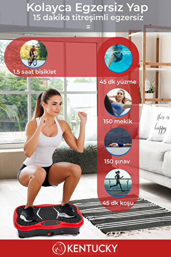 Kentucky Majesty 3d 5 Programlı Titreşimli Spor Kondisyon Fitness Egzersiz Aleti Vipration Plate