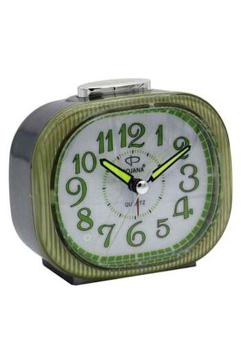 dojana Square Analog Alarm Clock Green/Silver/White