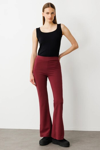 ON TRİKO Ribbed Spanish Leg Trousers 54166-25