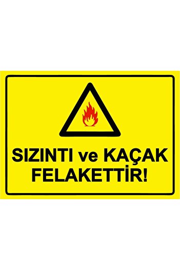 BBO REKLAM Leakage and Leakage Are Catastrophic! Warning Sign Photolumen 25X35 cm