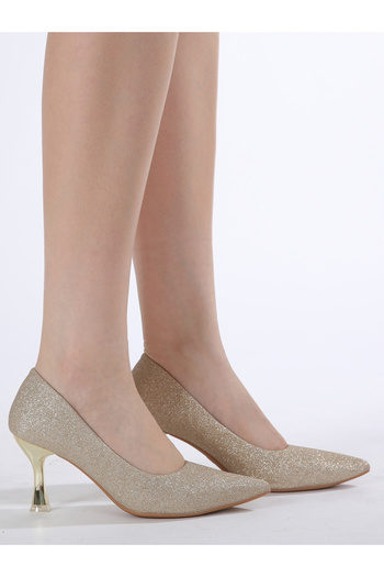 Sneak-a-Peek By Styli Glittered Pointed Toe Stiletto Heels Pumps