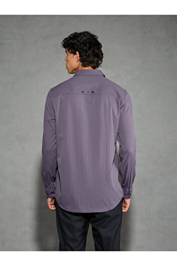 Technosport By Styli Solid Spread Collar Regular Fit Shirt