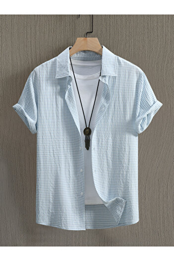 Take Two By Styli Texture Short Sleeve Buttoned Shirt