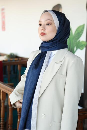 Hint İpek Premium Lux Original Monogram Shawl (Silk Voile, High Quality, Lightweight, Casual, Stylish, Testure Clothing)