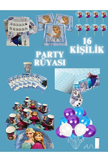 partyrüyası Σετ γενεθλίων με θέμα Frozen Elsa Frozen για 16 άτομα