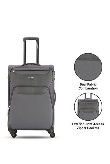 kamiliant BALI 67 CM Medium Size Soft Luggage Grey