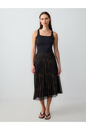 Jimmy Key Multicolor Pleated Midi Skirt