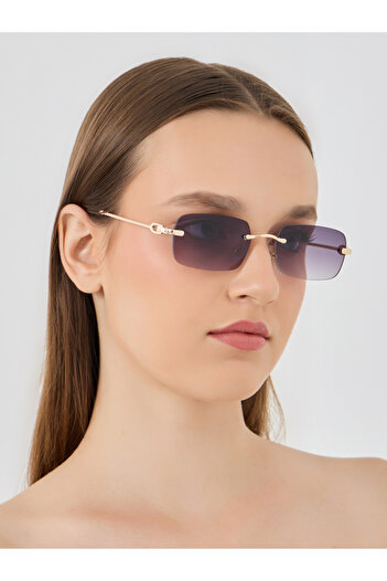 Styli Rimless Polarized Rectangle Sunglasses