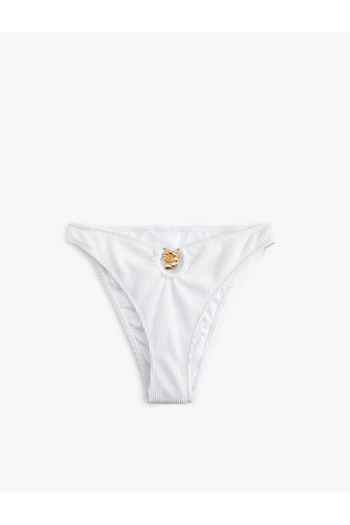 Koton Low Waist Bikini Bottom with Seashell Metal Accessories