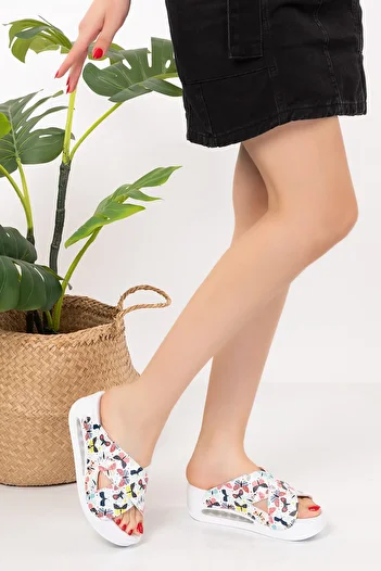 Nur Ortopedi Papuci de damă Butterfly Pastel cu model de fluturi, model sabo încrucișat, Airmax ușori