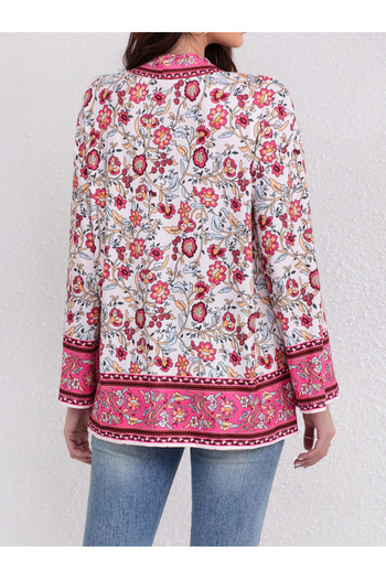 Take Two By Styli Floral Print Pink Midi Kimono