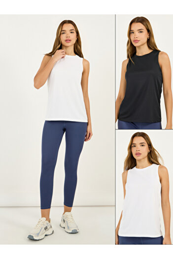 Styli Pack of 2 - Textured Round Neck Tank