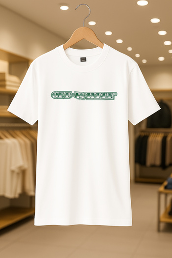 SELF CONTROL Off-White Money Oversize Unisex 100% βαμβακερό αναπνεύσιμο χοντρό ύφασμα T-shirt