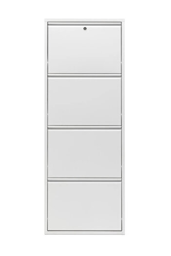 formood Kilitli 4'lü Metal Ayakkabılık - Beyaz - Ral 9016